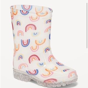 NWT- Toddler Girl Old Navy Rainbow Rain Boots - size 7